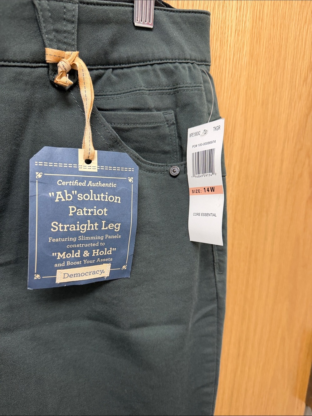 Democracy Women's “Ab Solution” Patriot Straight Leg Jeans in Dark Green 14W - Picture 6 of 8